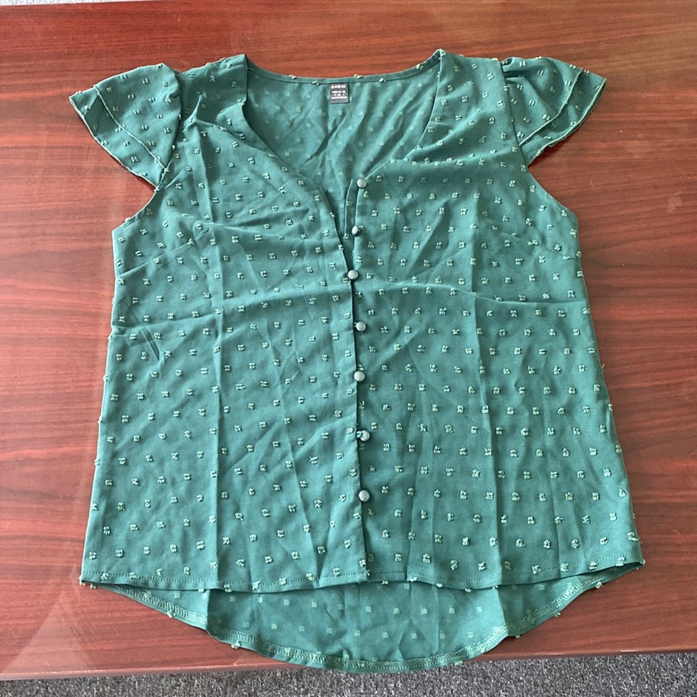 SHEIN blouse. Size 4. Dark green.